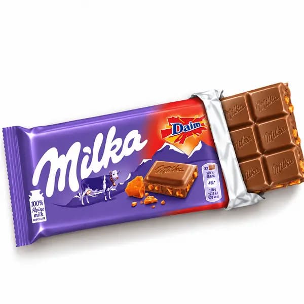 شکلات تابلت میلکا با مغز بادام کاراملی دایم (100 گرم) daim — تصویر ۲