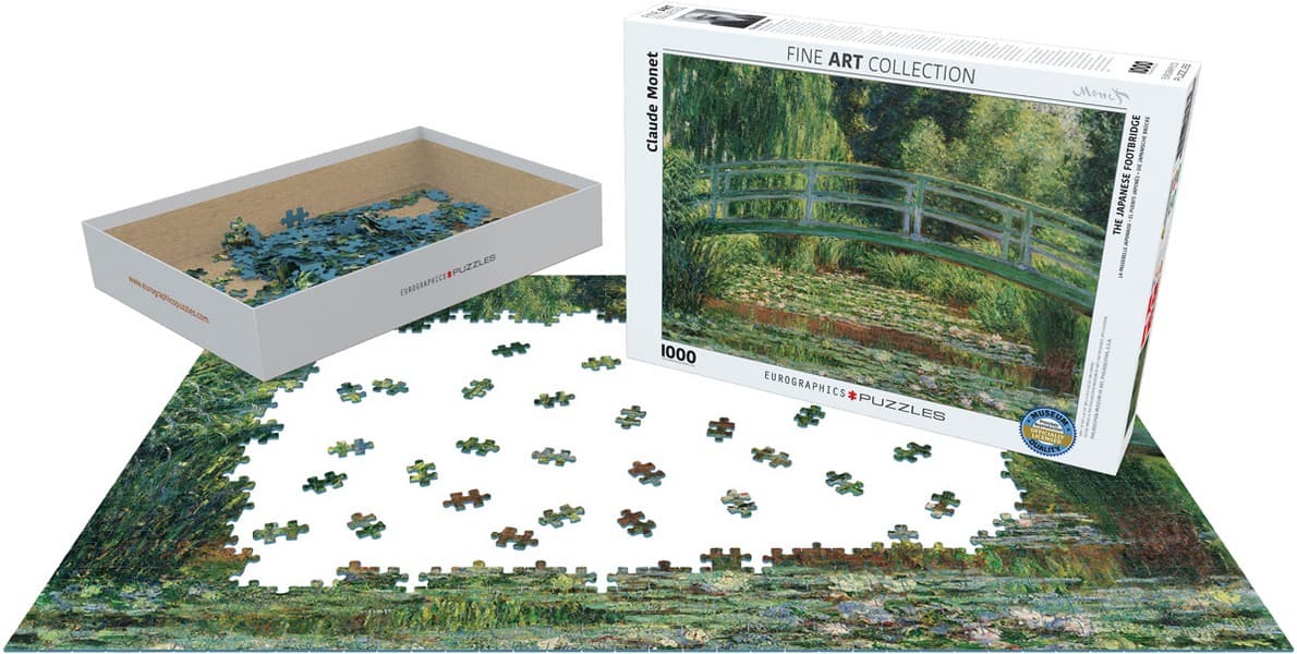 پازل 1000 تکه the japanese footbridge – claude monet یوروگرافیک — تصویر ۳