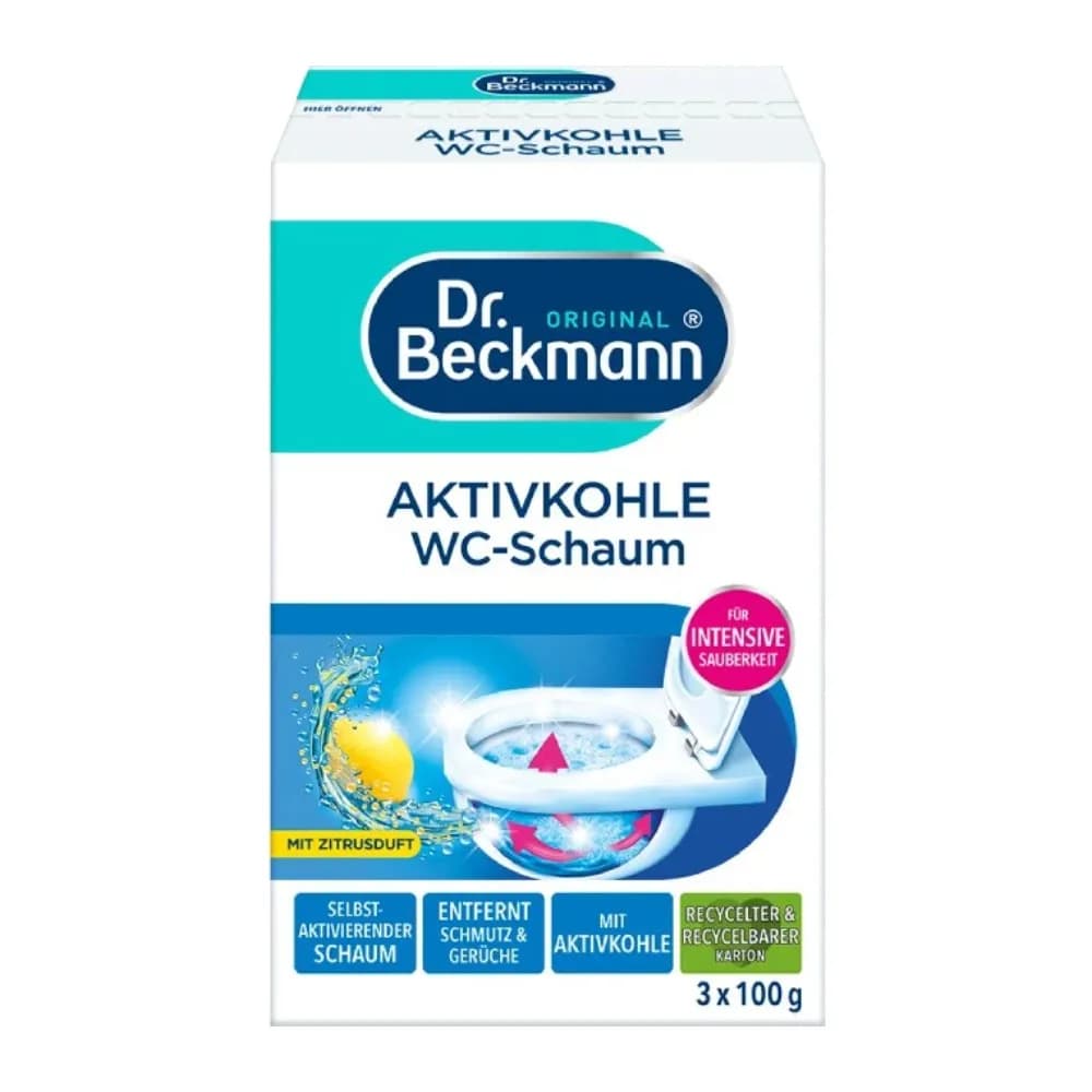 فوم پاک کننده سرویس بهداشتی دکتر بکمن Dr. Beckmann مدل Aktivkohle رایحه لیمو وزن 300 گرم