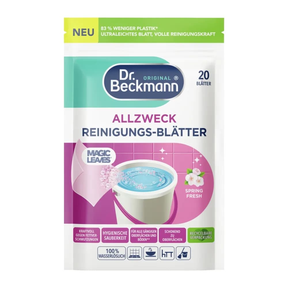 دستمال جادویی دکتر بکمن Dr. Beckmann مدل Spring Fresh رایحه شکوفه های بهاری بسته 20 عددی