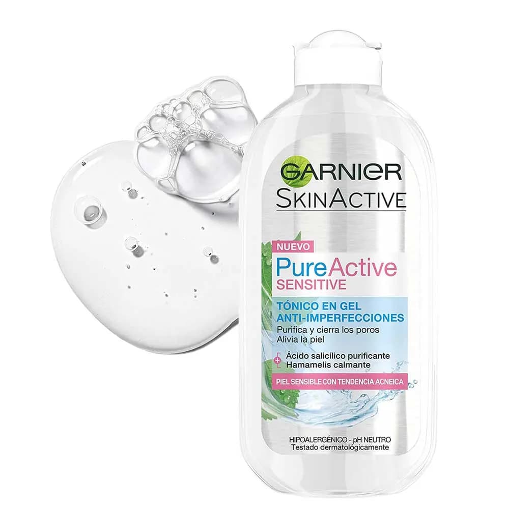 تونر ضد جوش پوست حساس Pure Active گارنیه 200ml — تصویر ۳