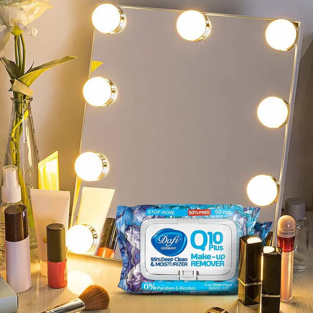 دستمال مرطوب پاک کننده آرایش Q10 مدل Stop Acne دافی — تصویر ۲