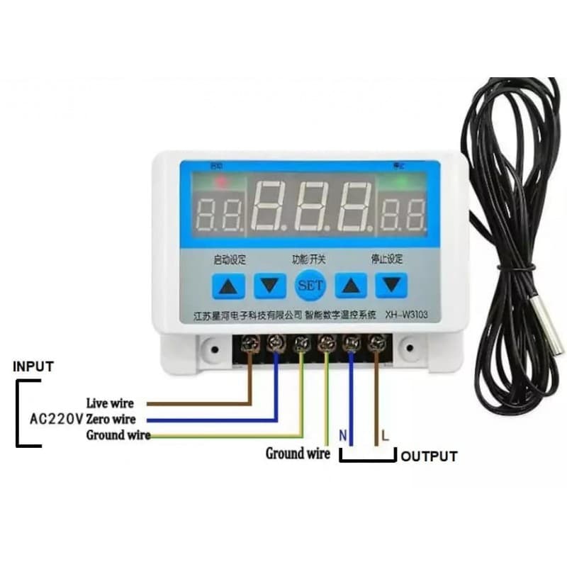 ترموستات دیجیتال و تایمر 12VDC مدل XH-W3103 — تصویر ۳