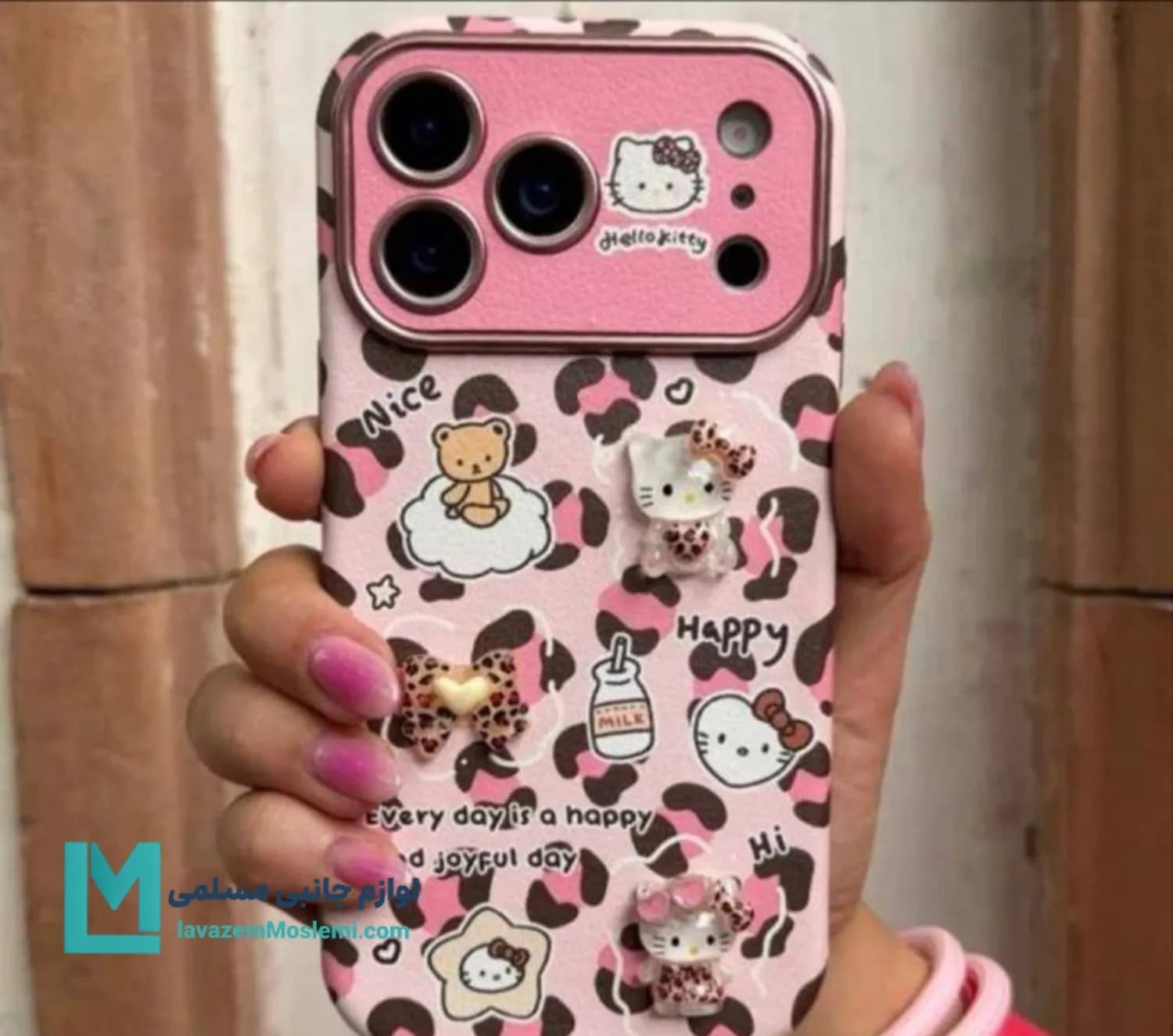 قاب گوشی فانتزی pink kitty leopard کد C3240 | لوازم جانبی مسلمی