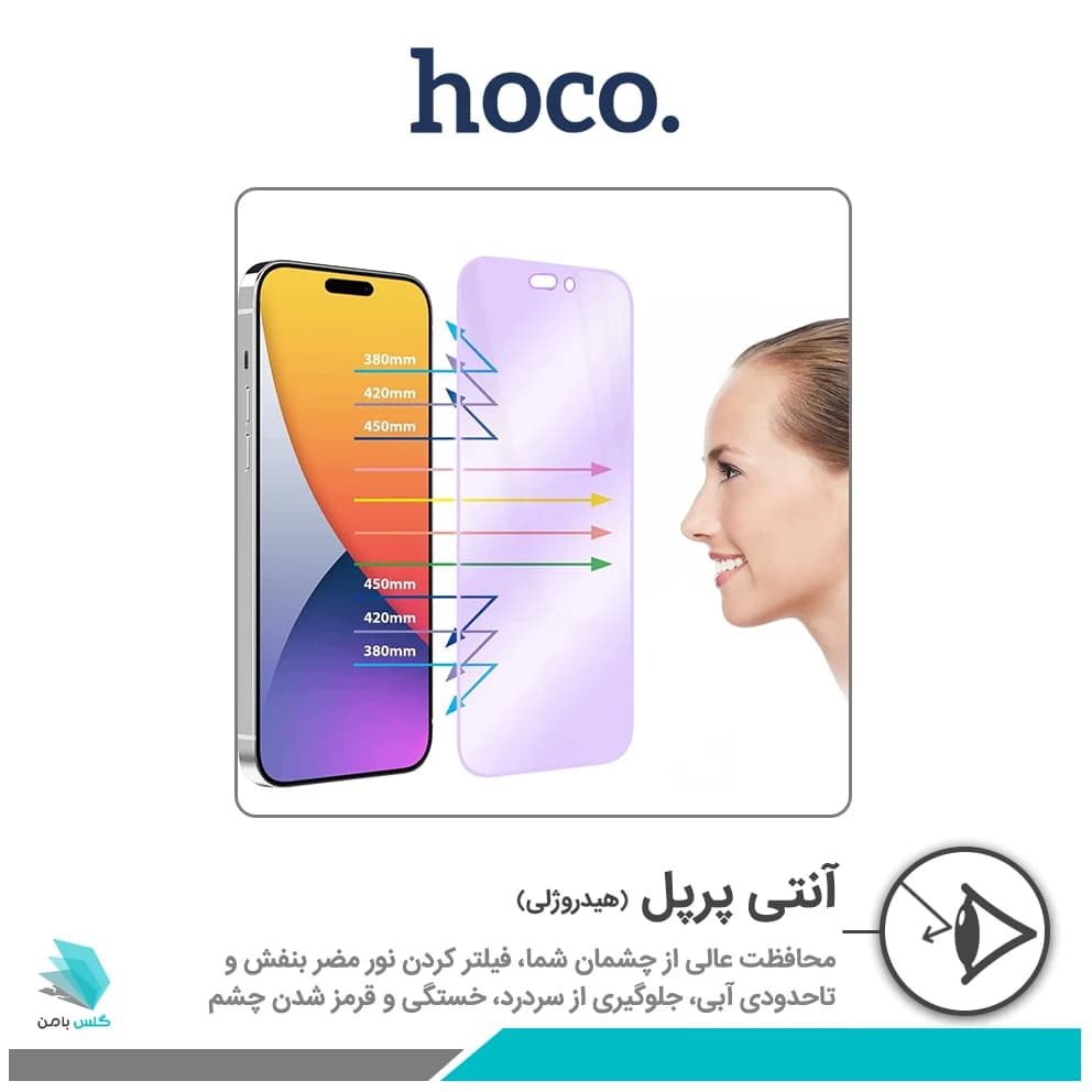 گلس موتورولا Edge 30 ضد نور بنفش برند هوکو — تصویر ۲
