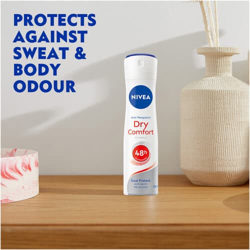 اسپری ضد تعریق زنانه Dry Comfort پودری نیوآ حجم 150 میل — تصویر ۳