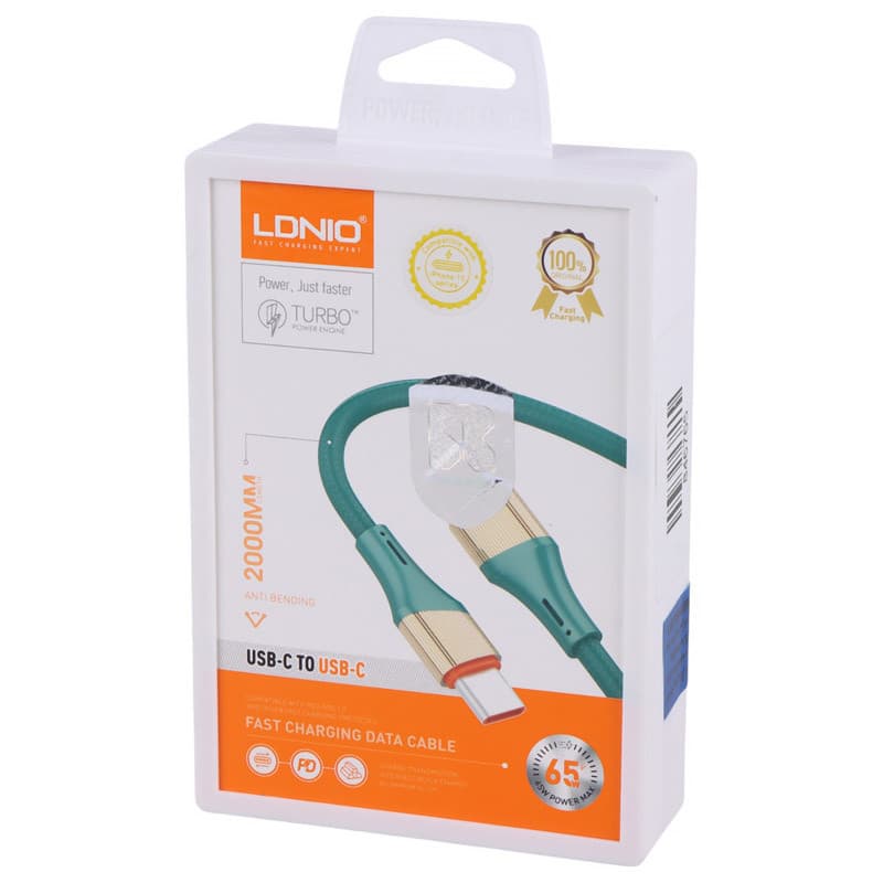 کابل دو سر تایپ سی فست شارژ 65 وات الدینیو LC632C طول 2 متر کد 2 — تصویر ۵