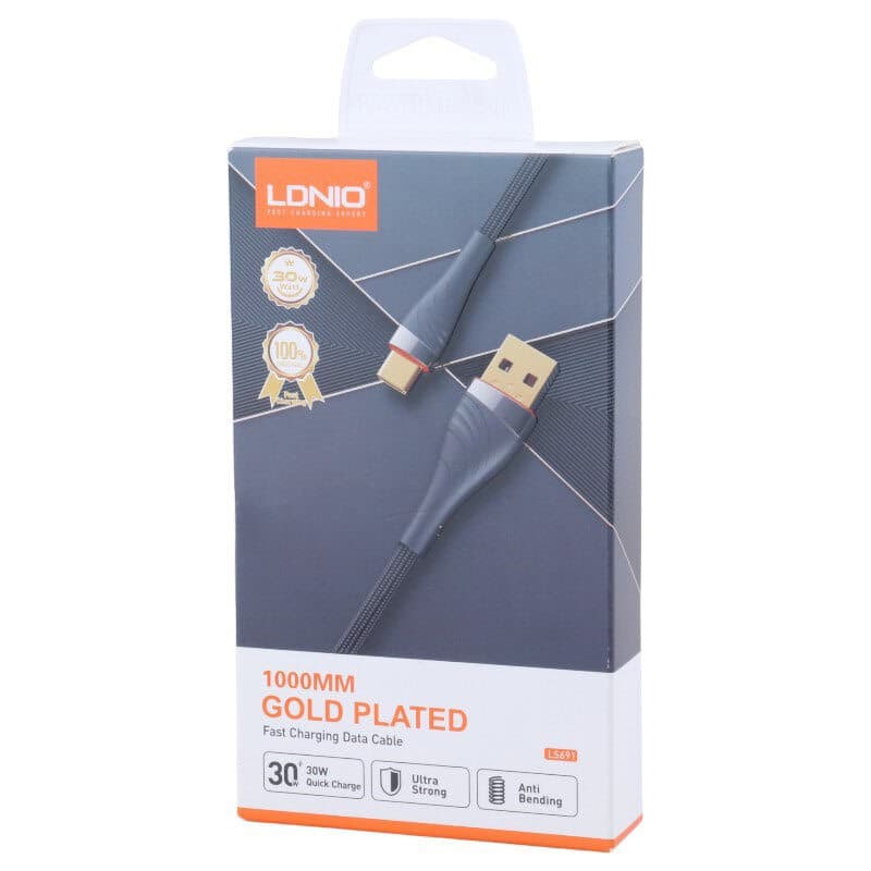 کابل لایتنینگ فست شارژ 30 وات الدینیو LS691 طول 1 متر — تصویر ۱۲