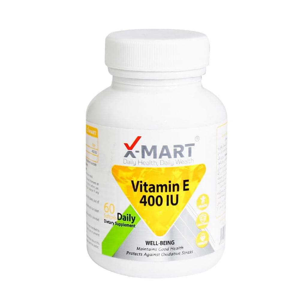 سافت ژل ویتامین E 400 واحد ایکس مارت 60 عدد X Mart Vitamin E 400 IU Softgels 60 Caps