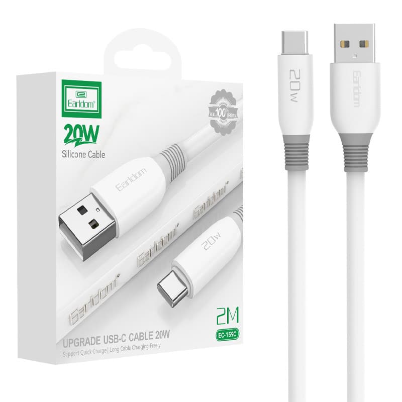 کابل تایپ سی فست شارژ 20 وات ارلدام EC-159C طول 2 متر — تصویر ۸