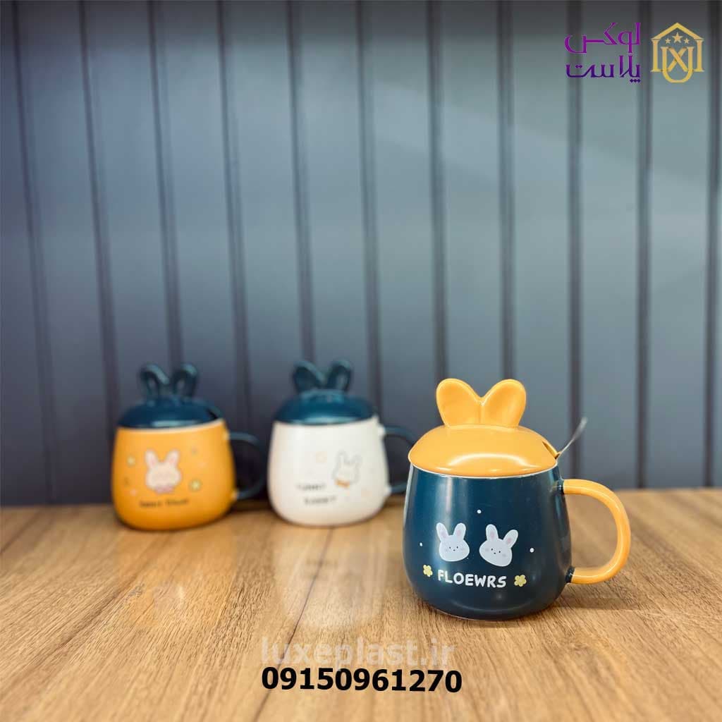 ماگ خرگوشی قاشق دار مدل درب برجسته 851