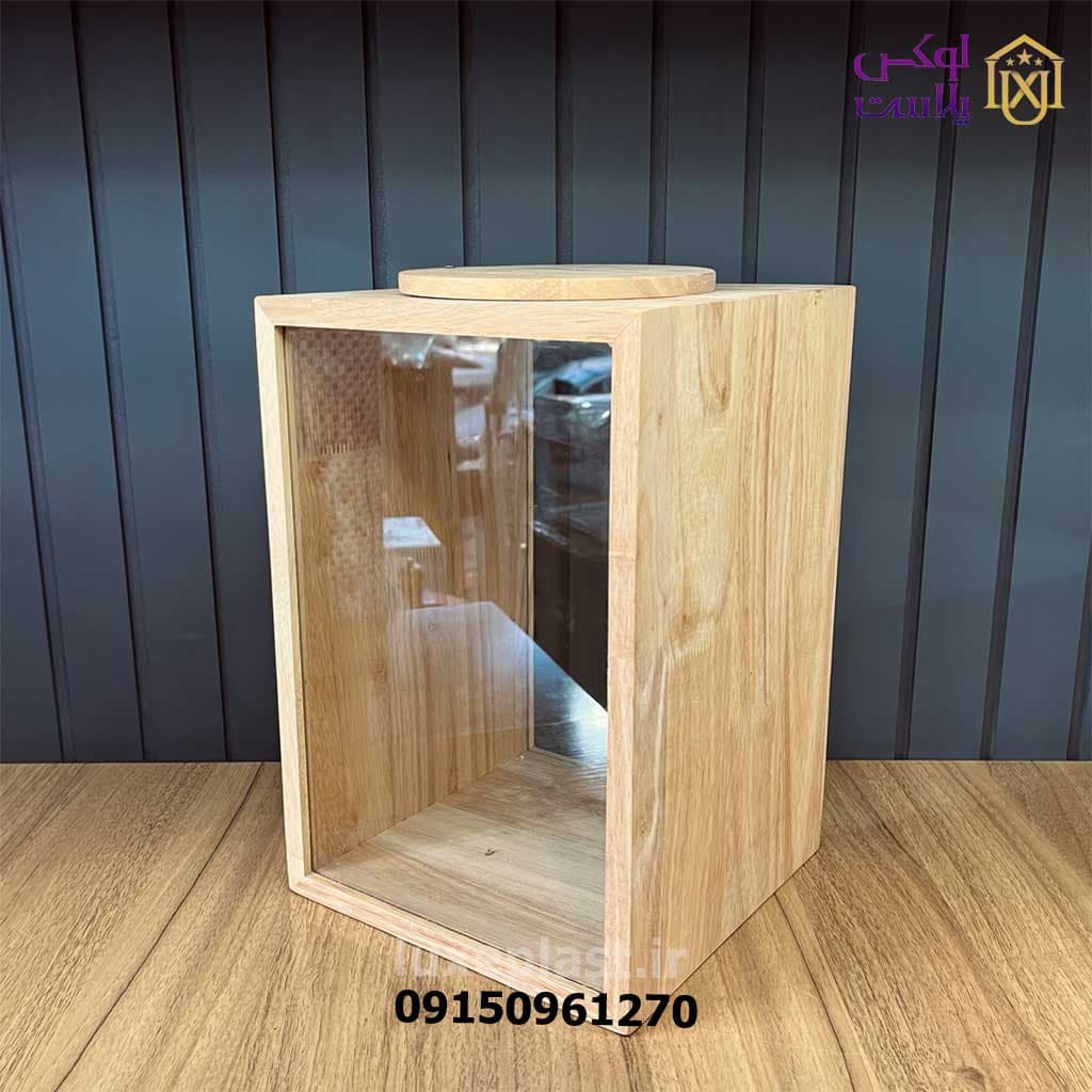 سطل برنج چوب شیشه کد 305