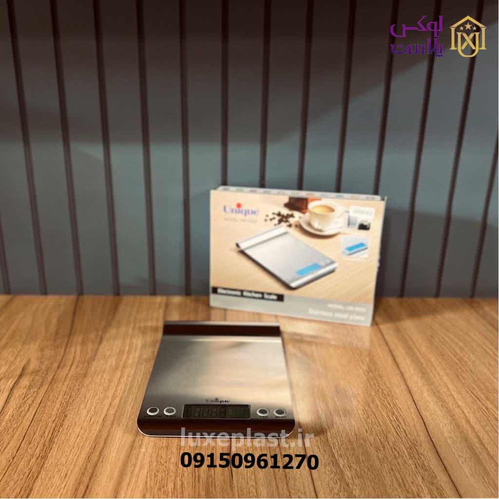 ترازوی آشپزخانه 5 کیلویی مستطیل استیل یونیک 6502 ( اصل ) — تصویر ۲