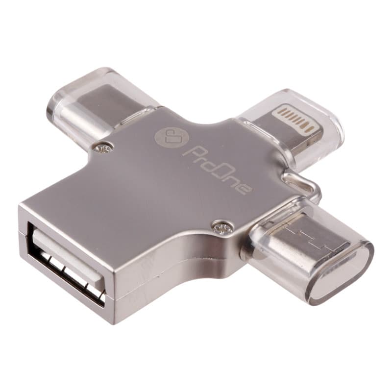 تبدیل ProOne PCO04 OTG USB To MicroUSB / Lightning / Type-C