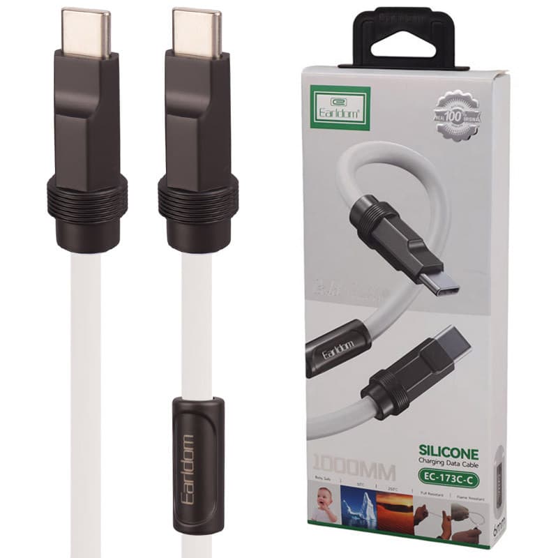 کابل دو سر تایپ سی فست شارژ 3 آمپر ارلدام EC-173C-C طول 1 متر — تصویر ۷