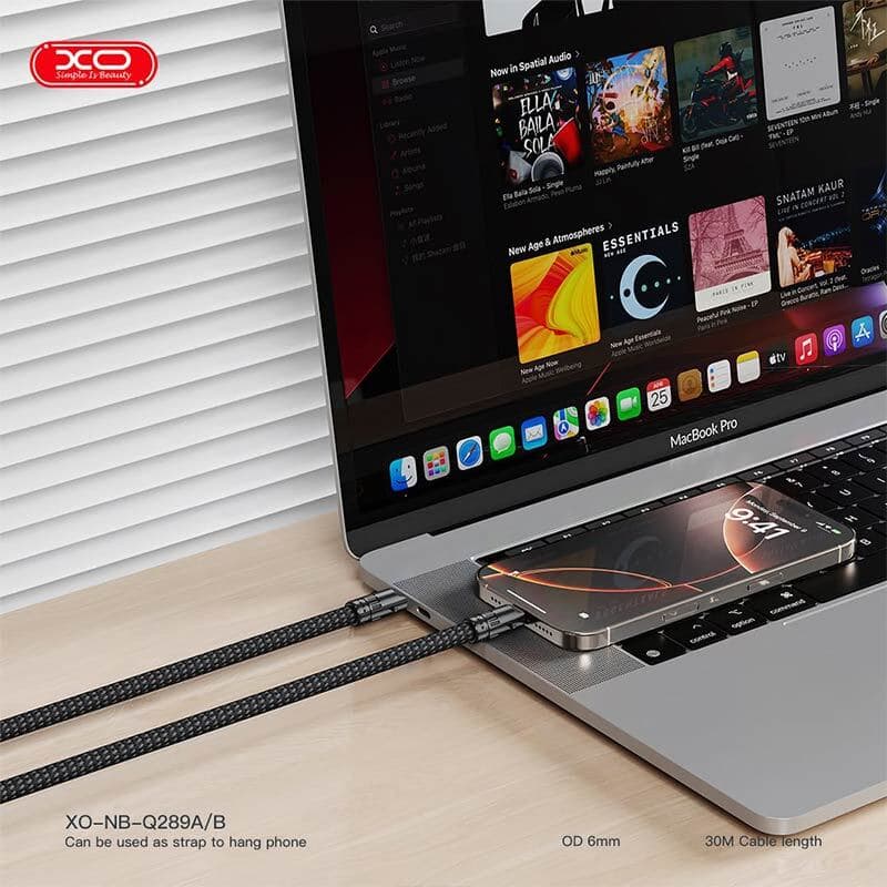 کابل کوتاه تایپ سی به لایتنینگ فست شارژ 27 وات ایکس او XO-NB-Q289A طول 30 سانتی متر — تصویر ۴