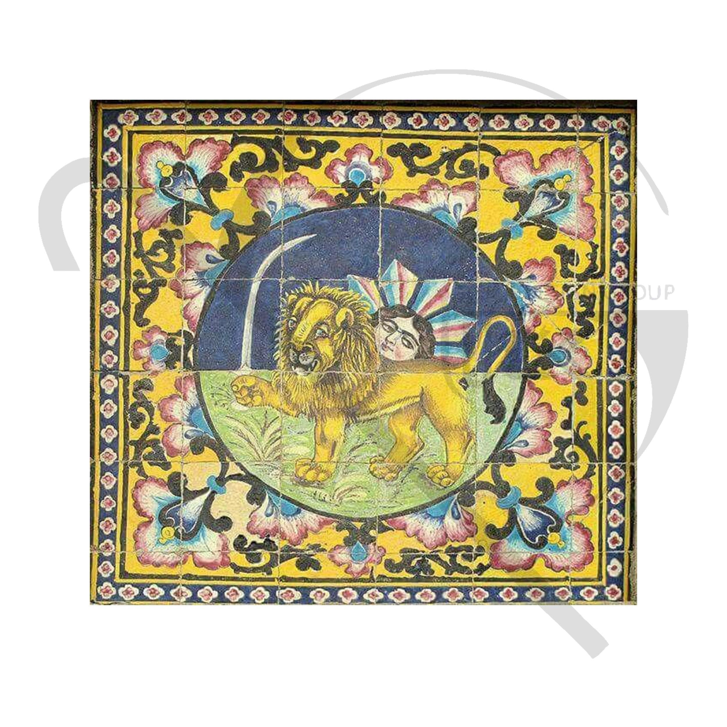 کاشی طرح شیر و خورشید کد T072