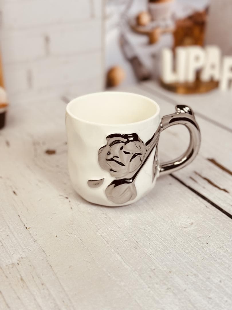 ماگ گل برجسته سرامیکی کد 2718 — تصویر ۲