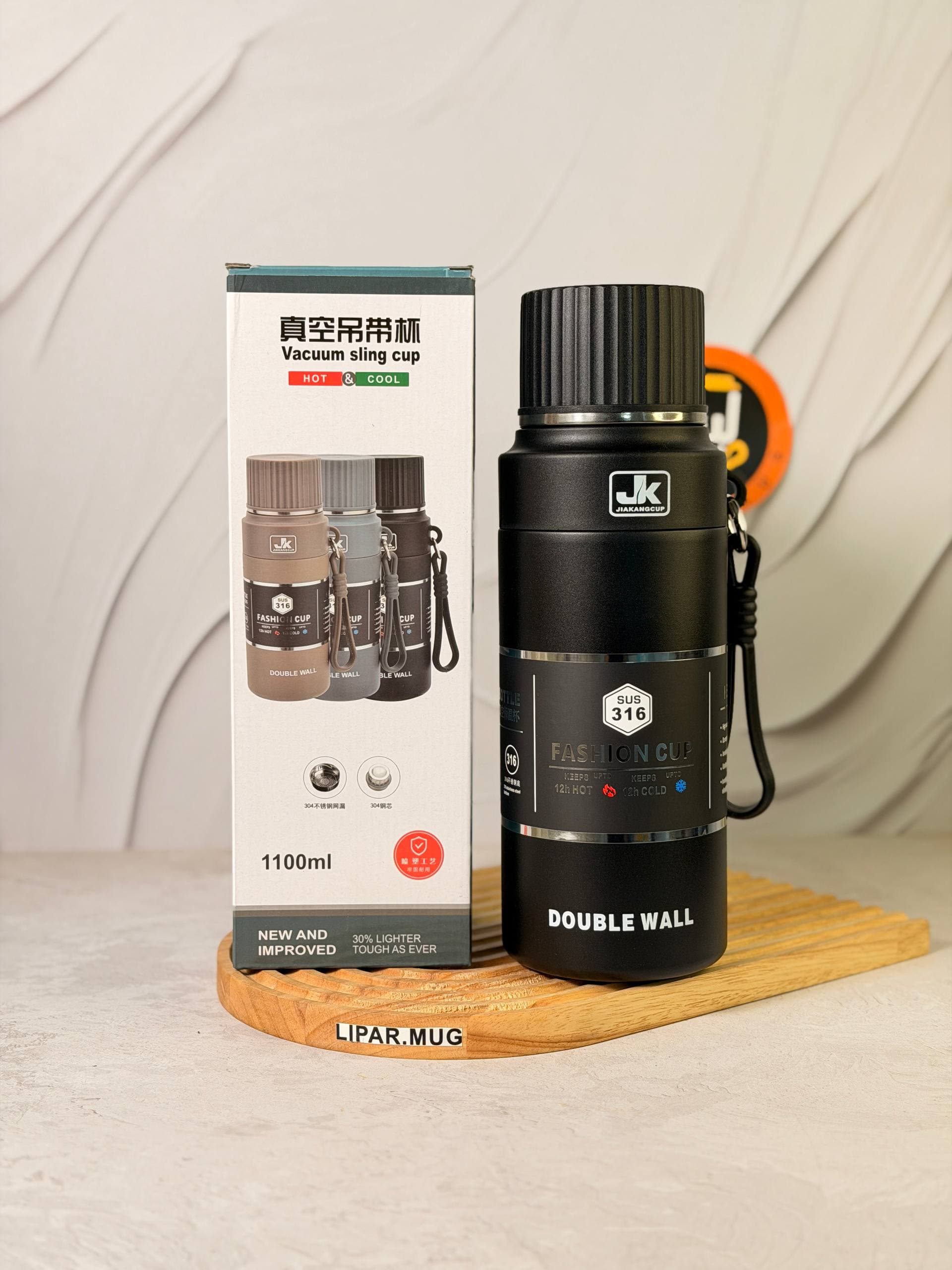 فلاسک استیل 1100 میلی لیتر JK مدل Fashion Cup کد 7670 — تصویر ۵