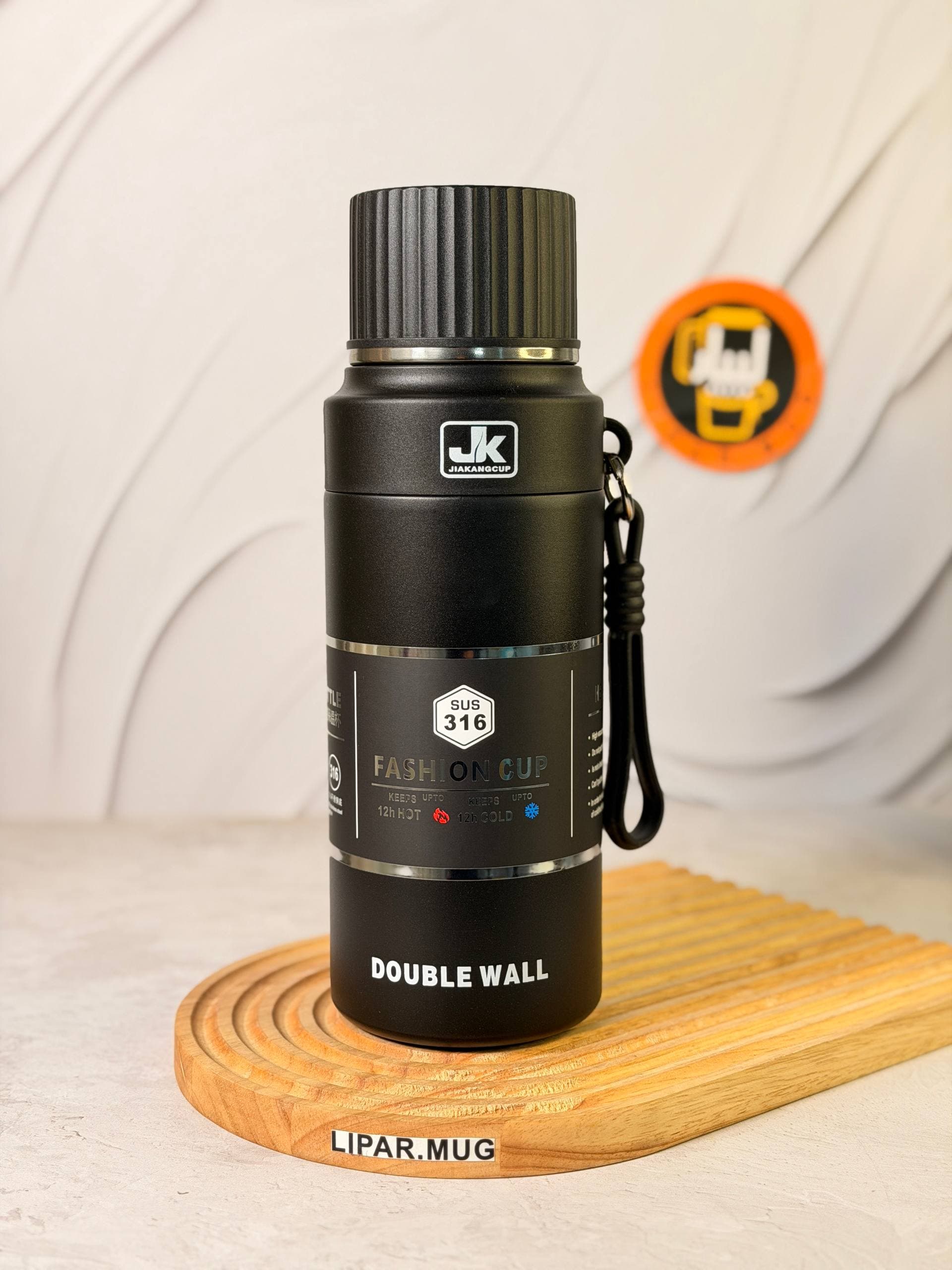 فلاسک استیل 1100 میلی لیتر JK مدل Fashion Cup کد 7670 — تصویر ۲
