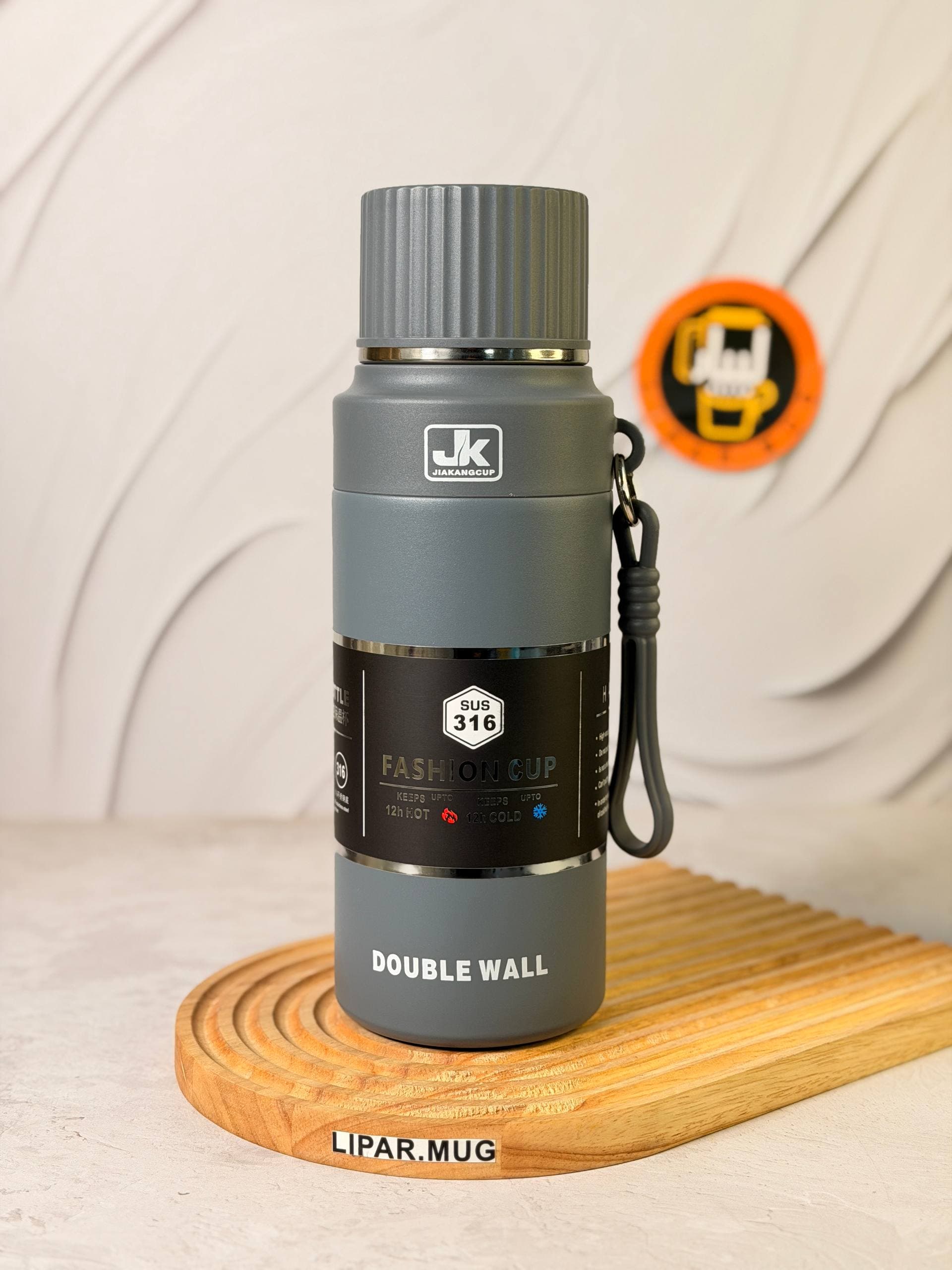 فلاسک استیل 1100 میلی لیتر JK مدل Fashion Cup کد 7670 — تصویر ۳