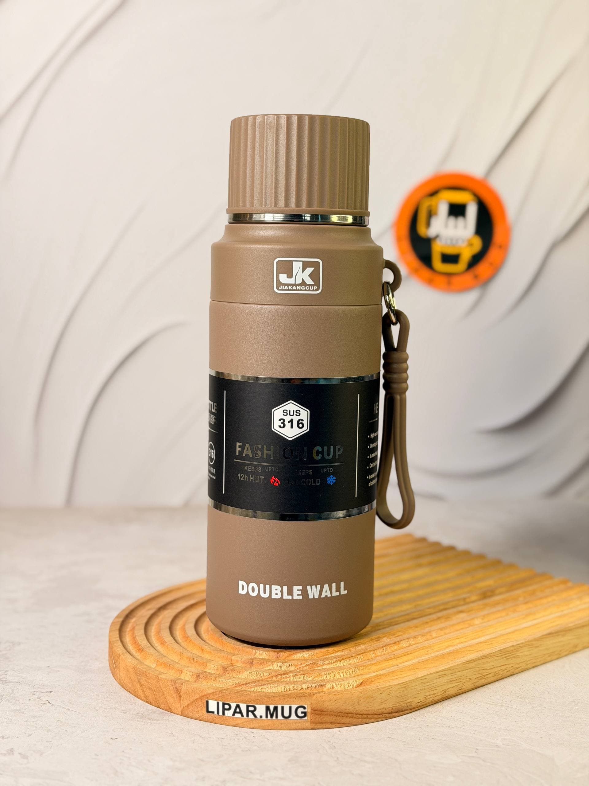 فلاسک استیل 1100 میلی لیتر JK مدل Fashion Cup کد 7670 — تصویر ۶