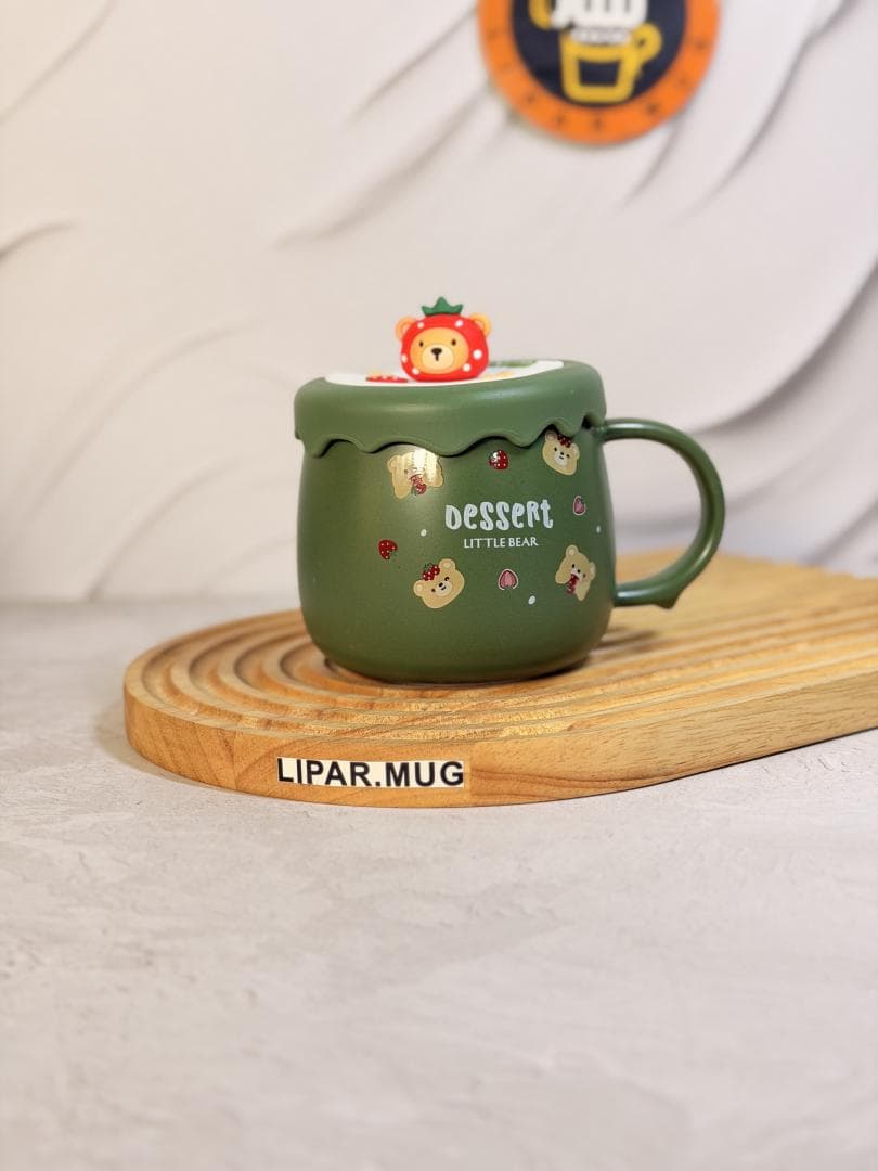 ماگ درب سیلیکونی تدی توت فرنگی کد 7581 — تصویر ۶