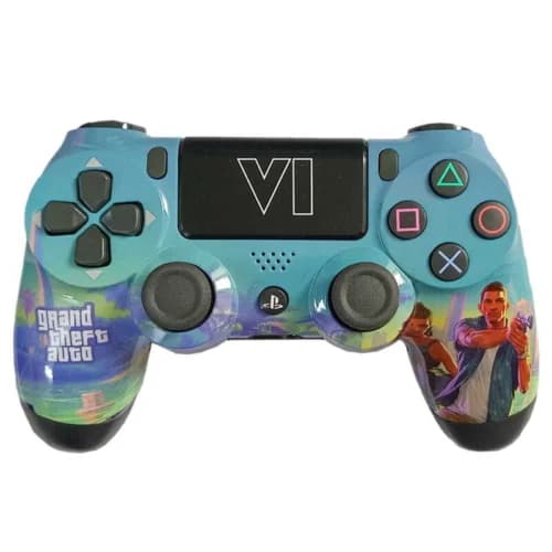 دسته بازی بی سیم SONY PlayStation 4 DualShock 4 High Copy طرح GTA VI کد 3 — تصویر ۵