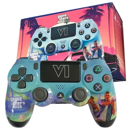 دسته بازی بی سیم SONY PlayStation 4 DualShock 4 High Copy طرح GTA VI کد 3 — تصویر ۶