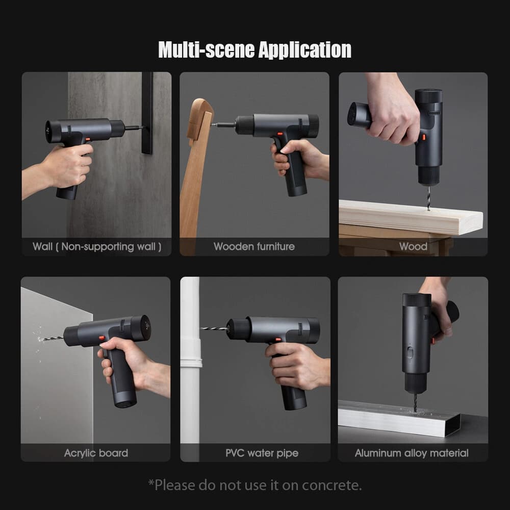 دريل شارژی چندمنظوره شيائومی مدل Mijia Cordless Electric Drill Kit — تصویر ۳