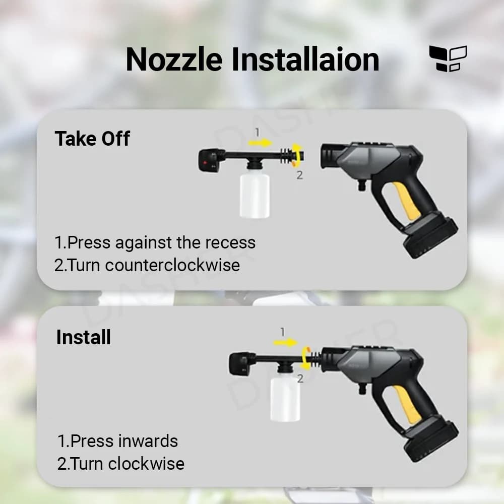 کارواش شيائومی مدل HOTO Cordless High Pressure Car Washer Gun 20V — تصویر ۳