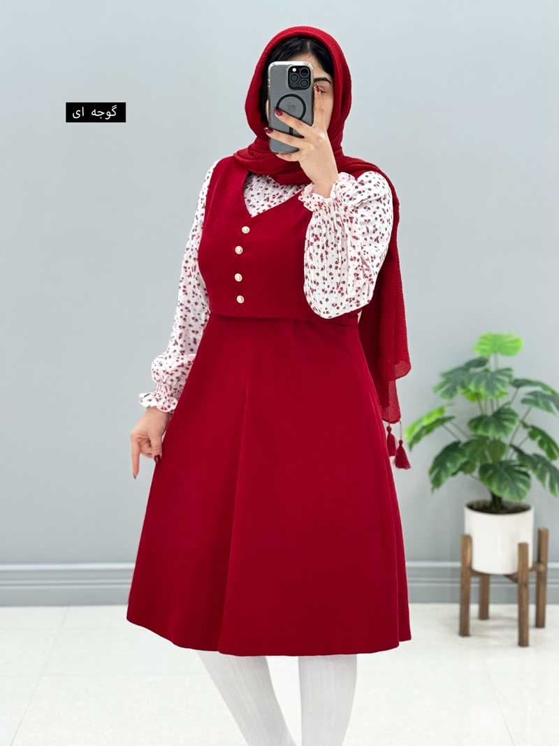 پیراهن مخمل گلسا کد ۹۶۸۱۷۸