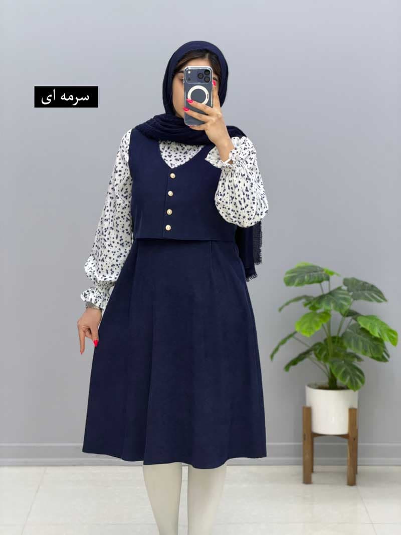 پیراهن مخمل گلسا کد ۹۶۸۱۷۸ — تصویر ۴
