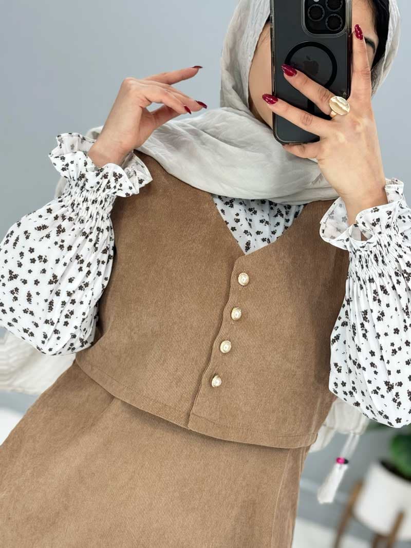 پیراهن مخمل گلسا کد ۹۶۸۱۷۸ — تصویر ۸