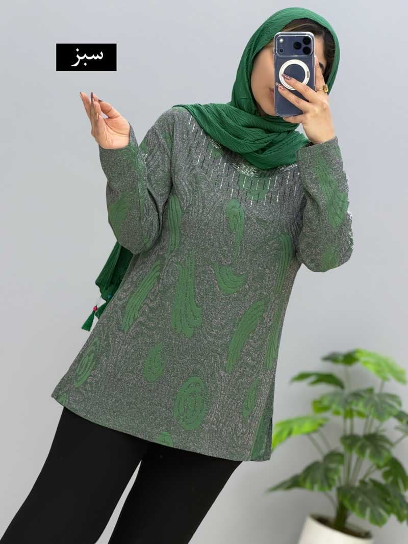 بلوز یقه گرد ویسکوز تانسو کد 207622 — تصویر ۵