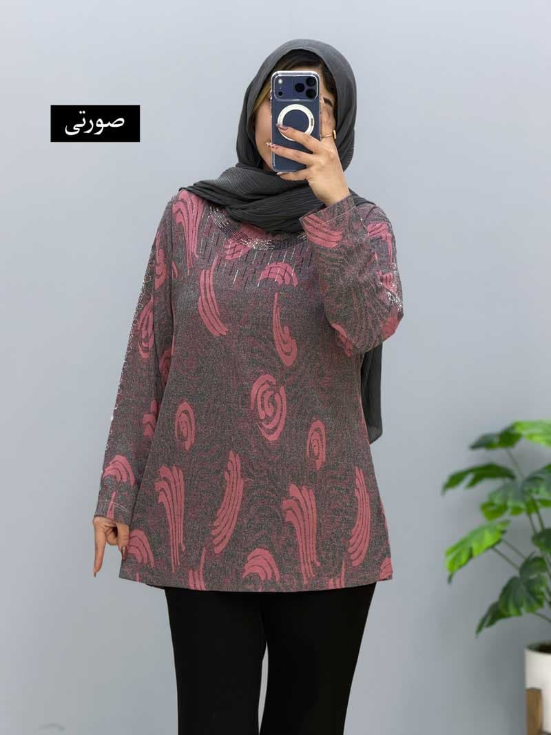 بلوز یقه گرد ویسکوز تانسو کد 207622 — تصویر ۳