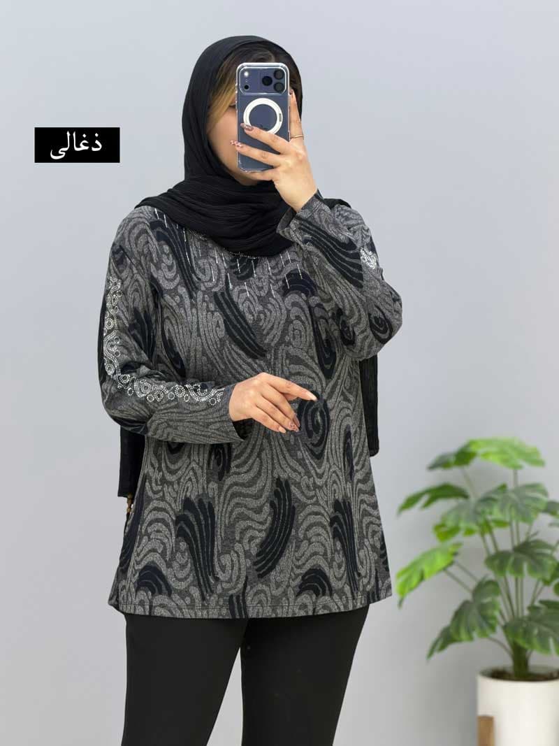 بلوز یقه گرد ویسکوز تانسو کد 207622