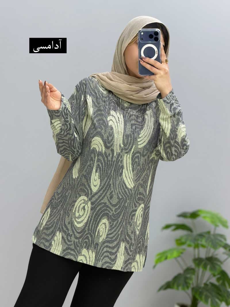 بلوز یقه گرد ویسکوز تانسو کد 207622 — تصویر ۶