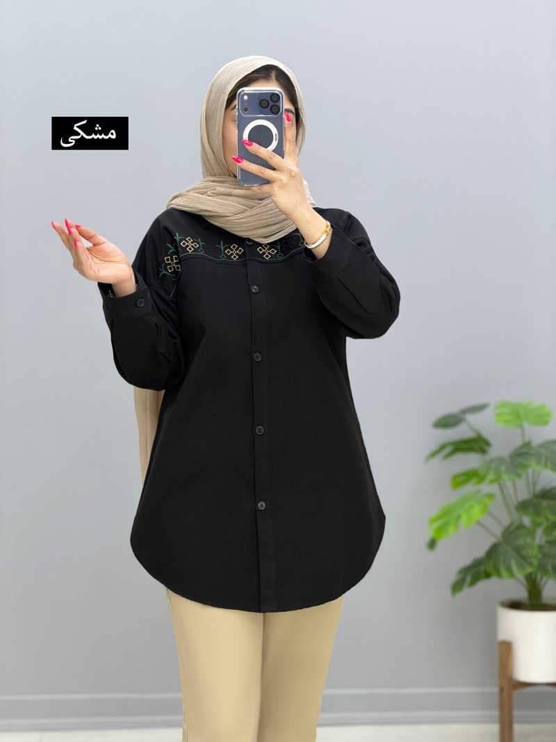 مانتو گلدوزی کتان پاکبانو کد 20091431 — تصویر ۵