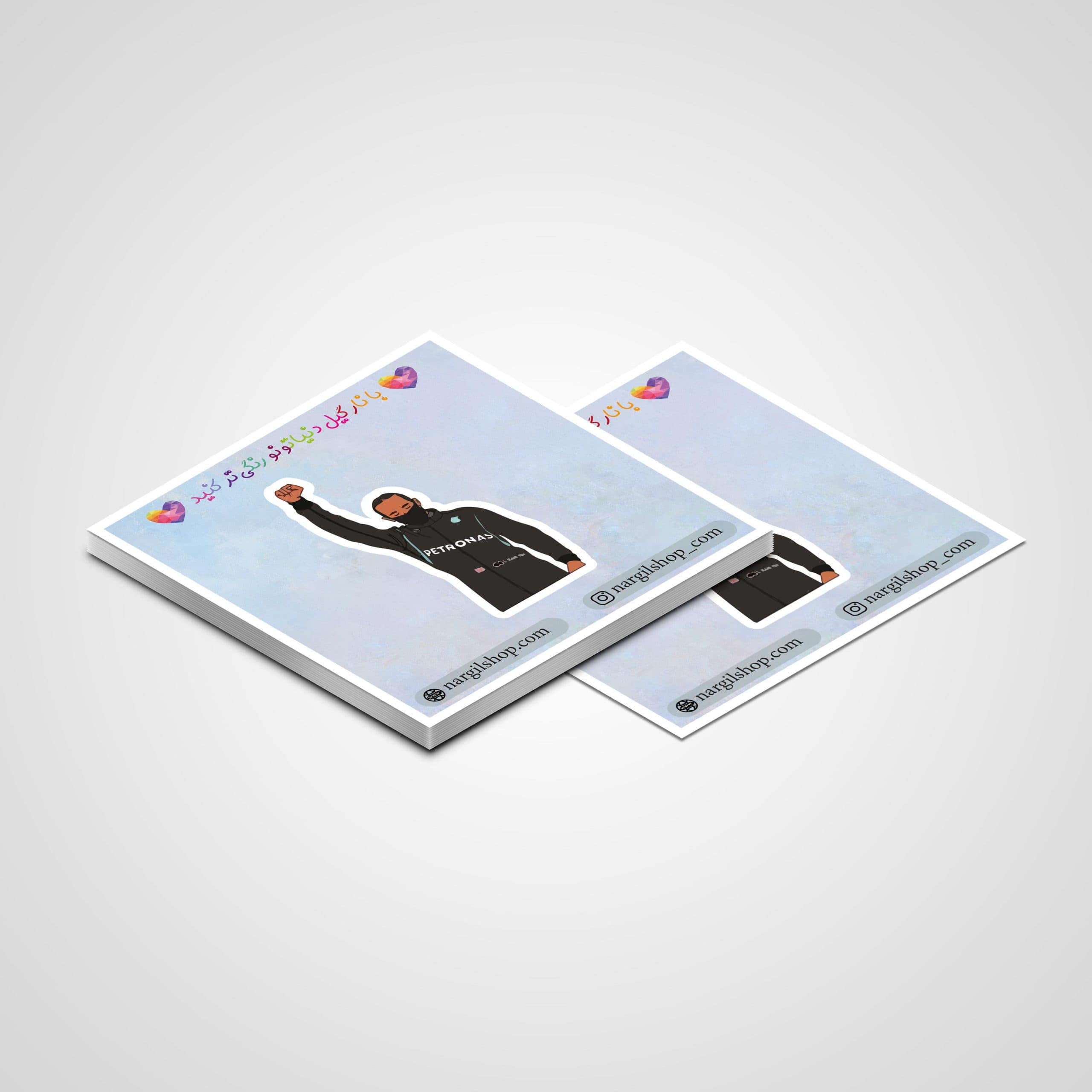 استیکر ماشین فرمول 1 – لوییس همیلتون 14 | Formula 1 Lewis Hamilton car sticker 14 — تصویر ۲