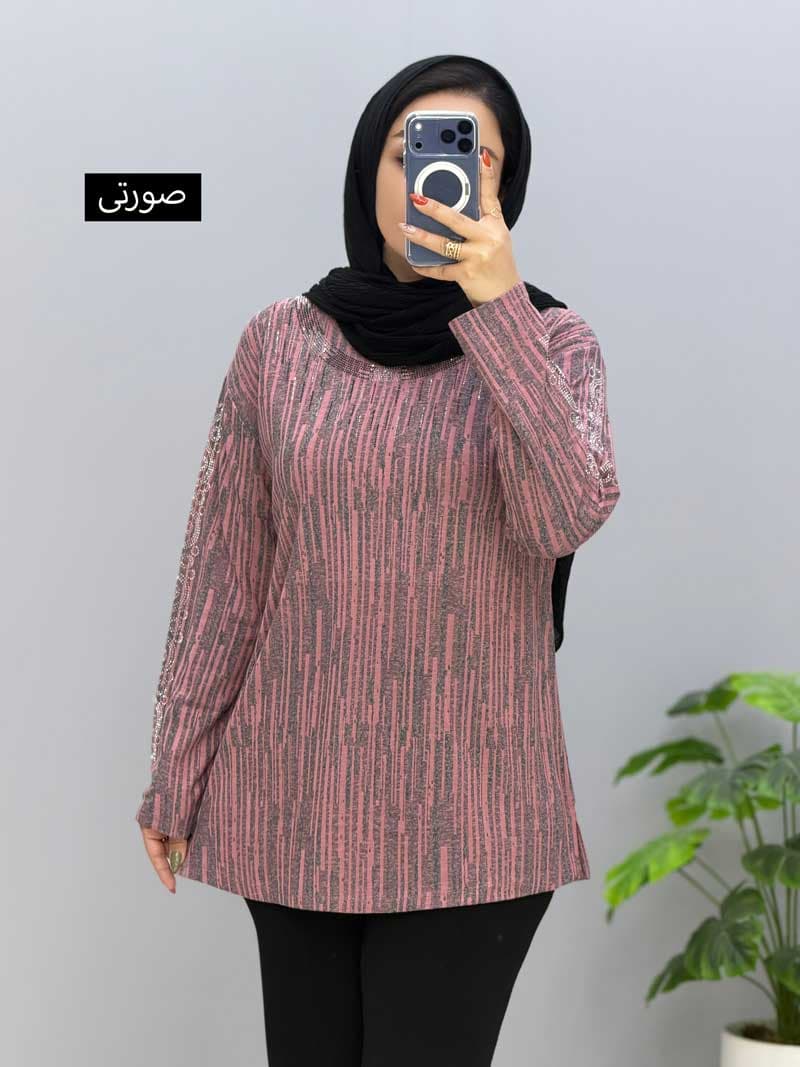 بلوز یقه گرد ژاکارد پوران کد207622 — تصویر ۵