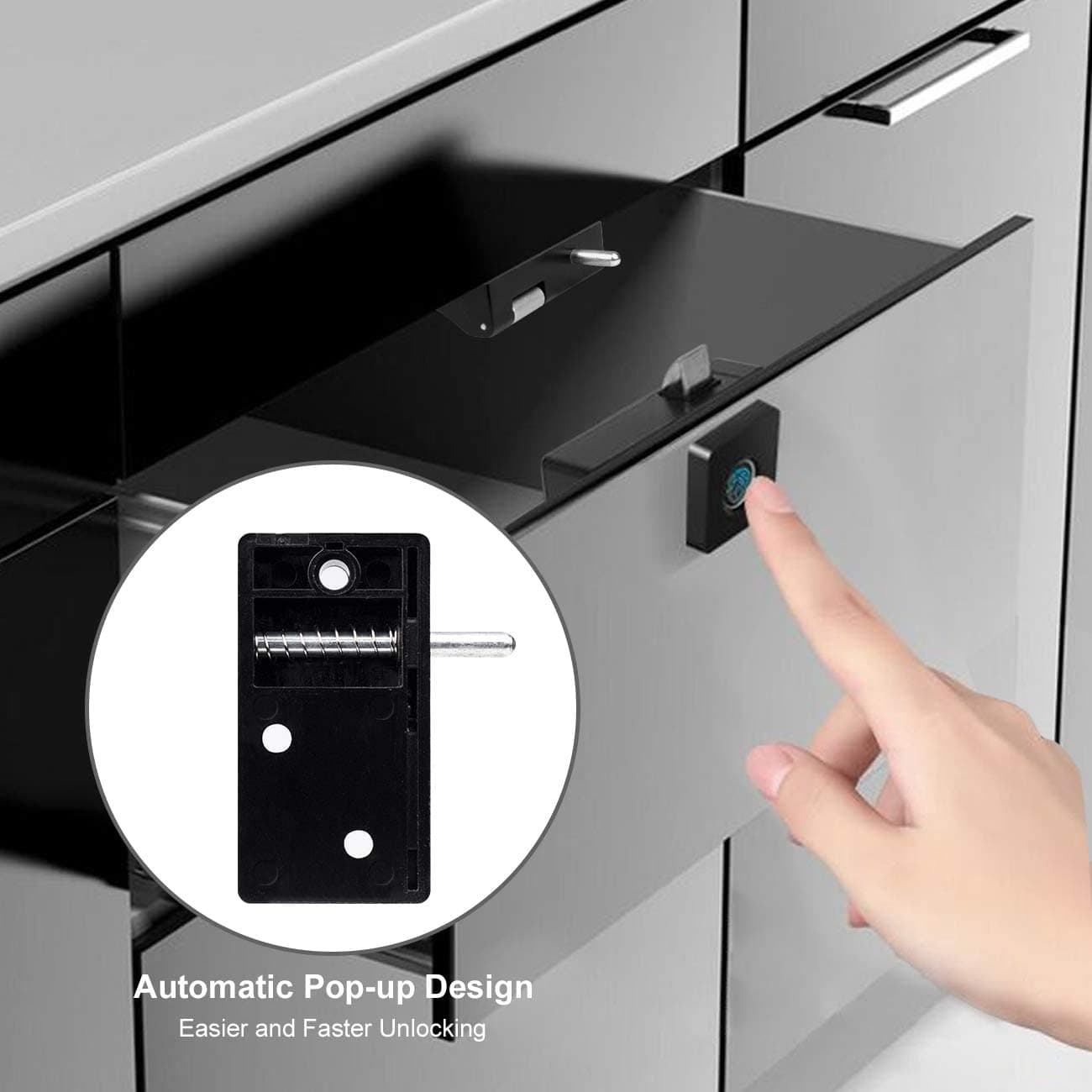 قفل هوشمند درب کابینت Fingerprint Lock Electronic Cabinet Door Locks — تصویر ۳