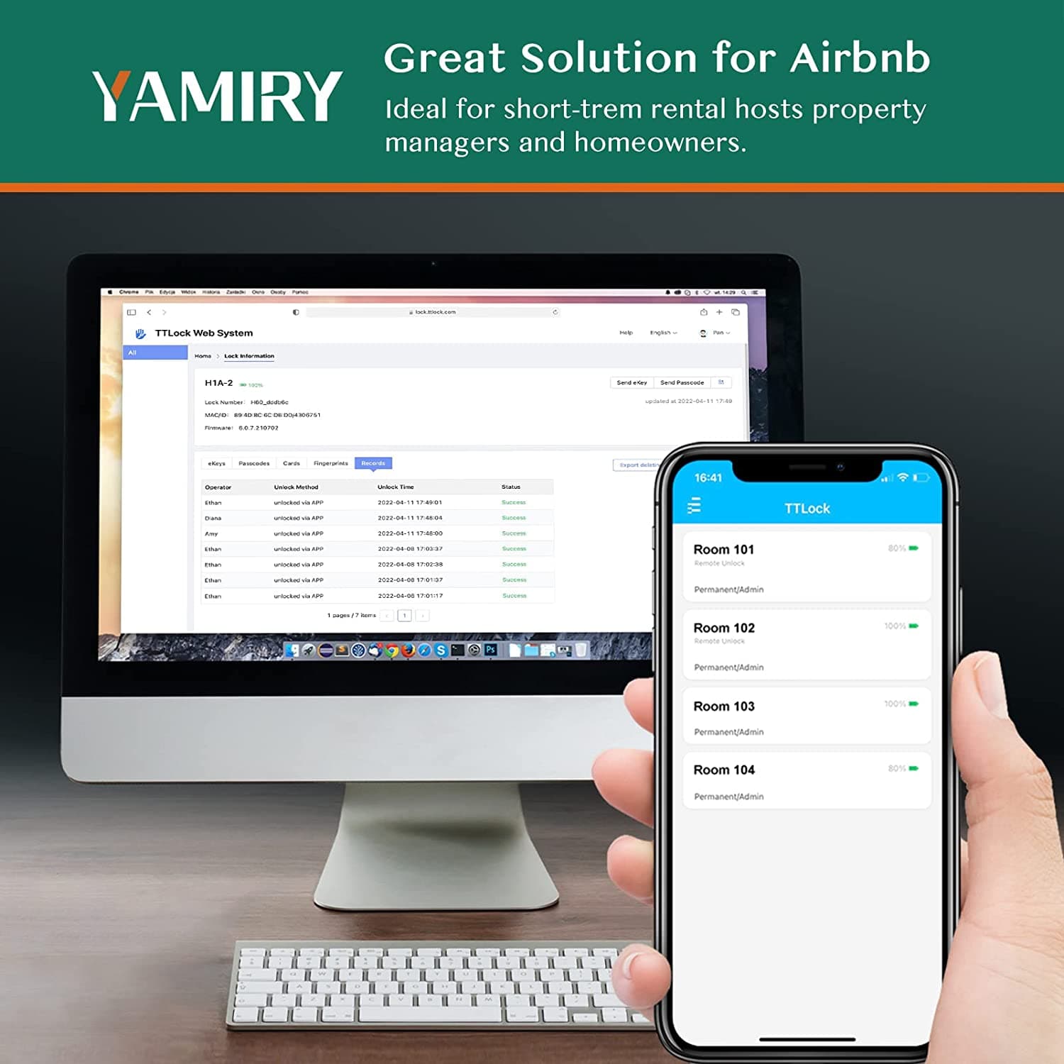قفل هوشمند درب Smart Door Lock, Yamiry Smart Door Handle — تصویر ۶