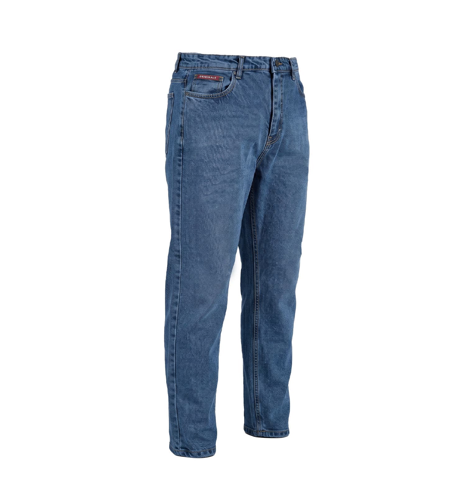 شلوار مردانه مام فیت ساده جین آبی Zara کد 47306 — تصویر ۵