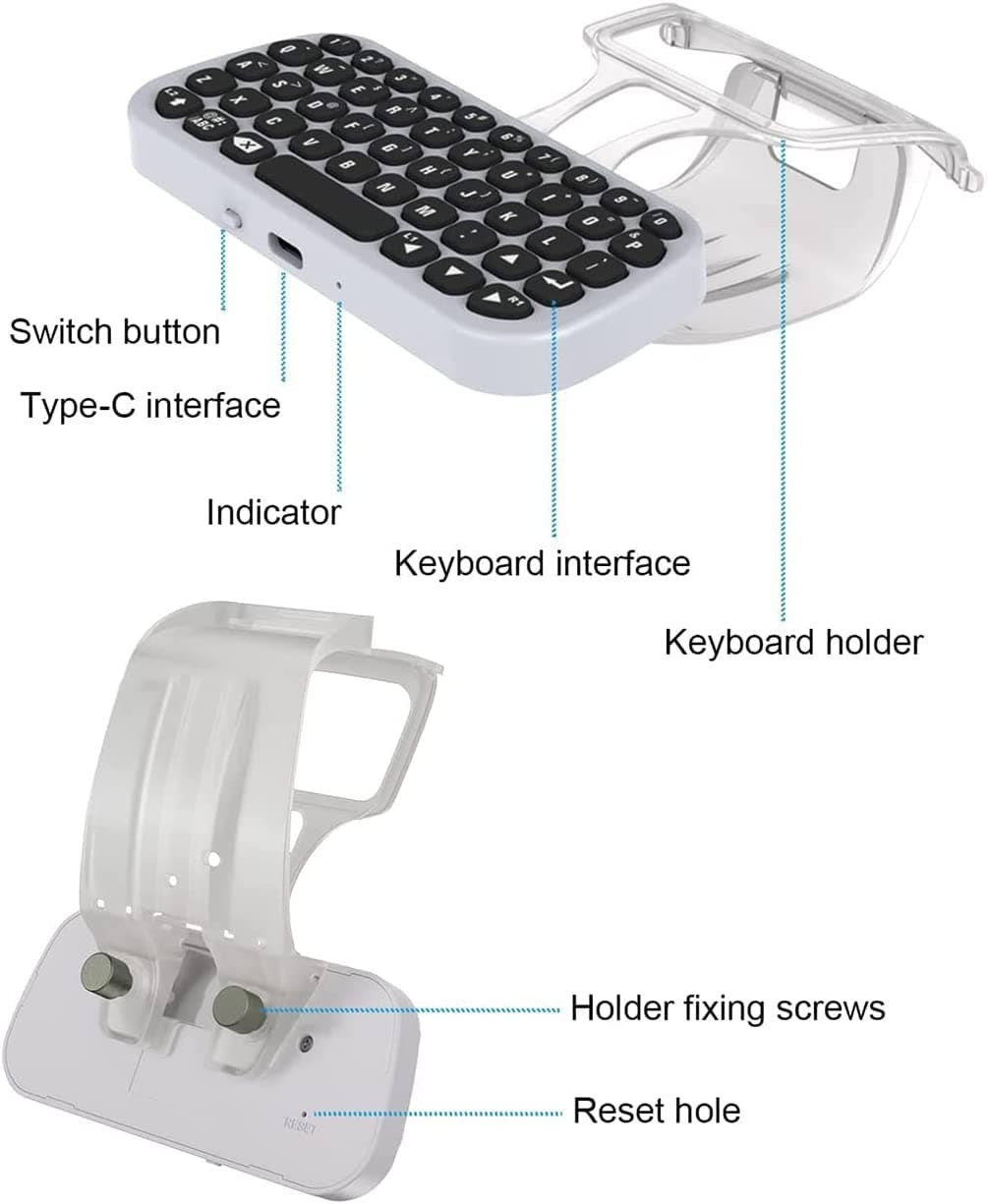 صفحه‌کلید کنترل‌کننده بی‌سیم برای Controller Keyboard for PS5, Wireless Chatpad , PS5 — تصویر ۳