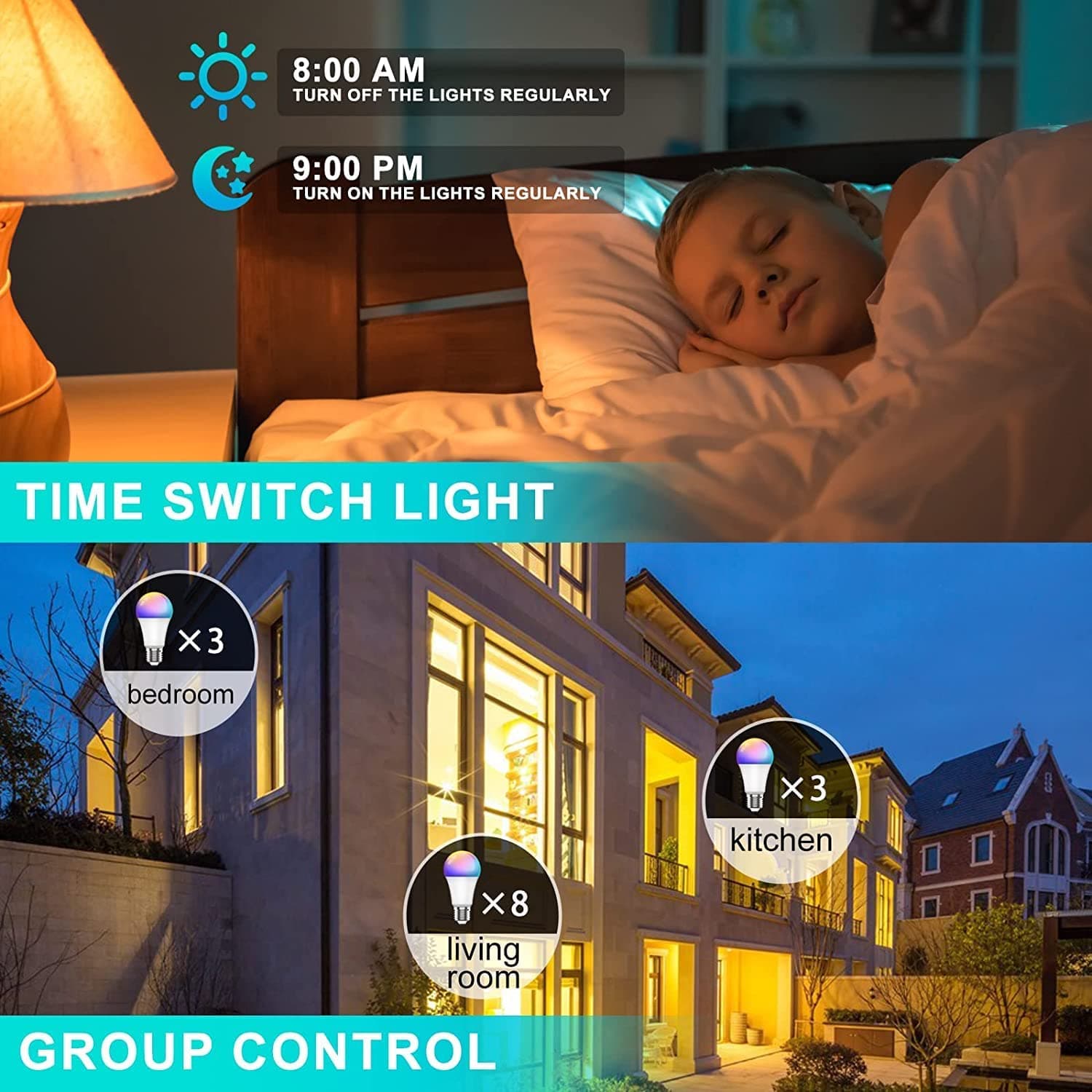 لامپ هوشمند نوربا قابلیت تنظیم رنگ و کنترل از راه دور SKY-TOUCH 2Pcs Smart Led Bulb E27 Remote Control — تصویر ۸