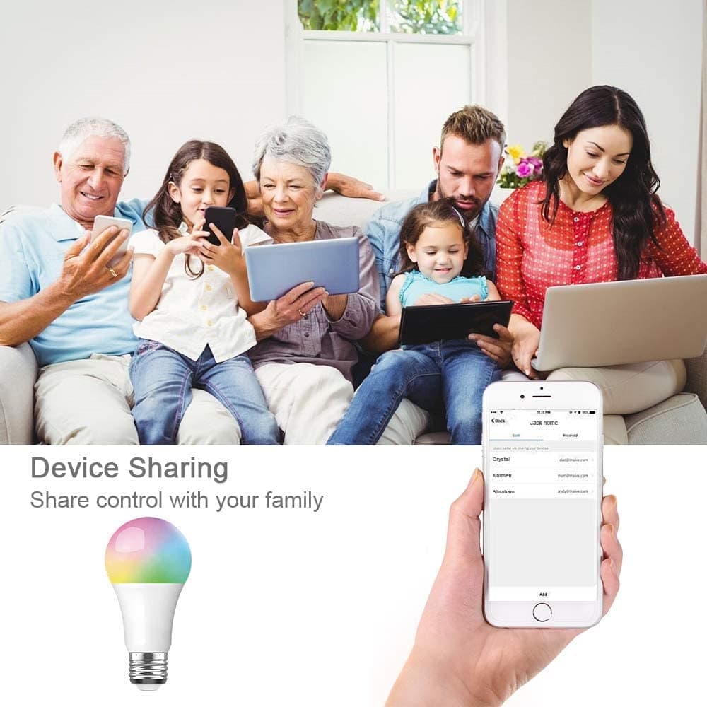 لامپ هوشمند نوربا قابلیت تنظیم رنگ و کنترل از راه دور SKY-TOUCH 2Pcs Smart Led Bulb E27 Remote Control — تصویر ۵