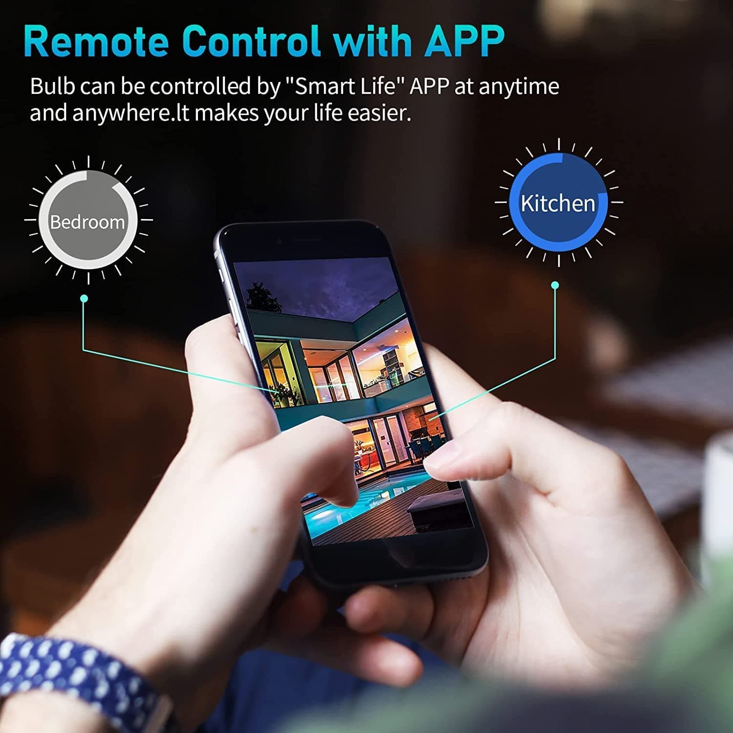 لامپ هوشمند نوربا قابلیت تنظیم رنگ و کنترل از راه دور SKY-TOUCH 2Pcs Smart Led Bulb E27 Remote Control — تصویر ۷