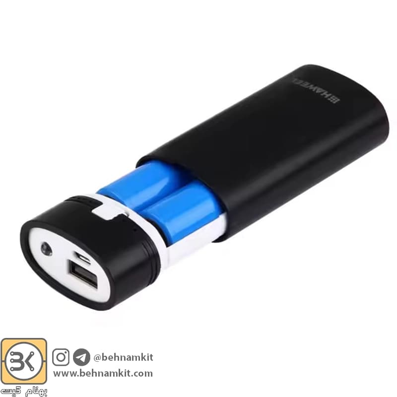كيس پاوربانك و ماژول پاوربانك دو پورت TYPE-C 2A ,2باطری, USB