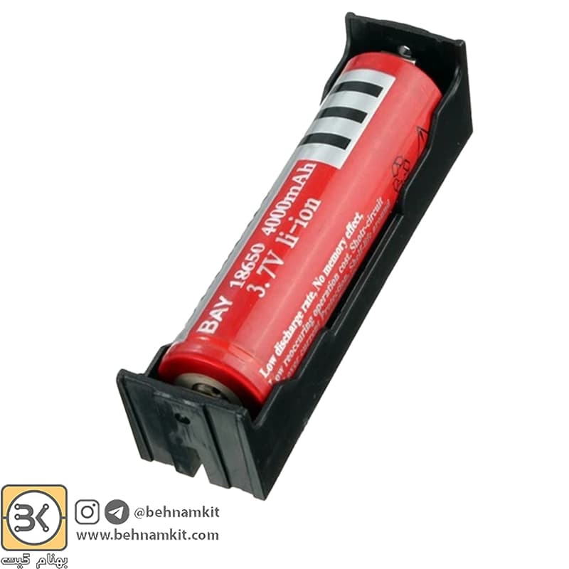 جاباتری تکی لیتیوم یون سایز 18650 روبردی DIP